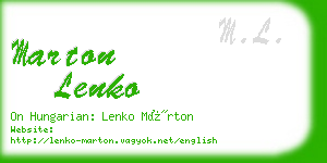 marton lenko business card